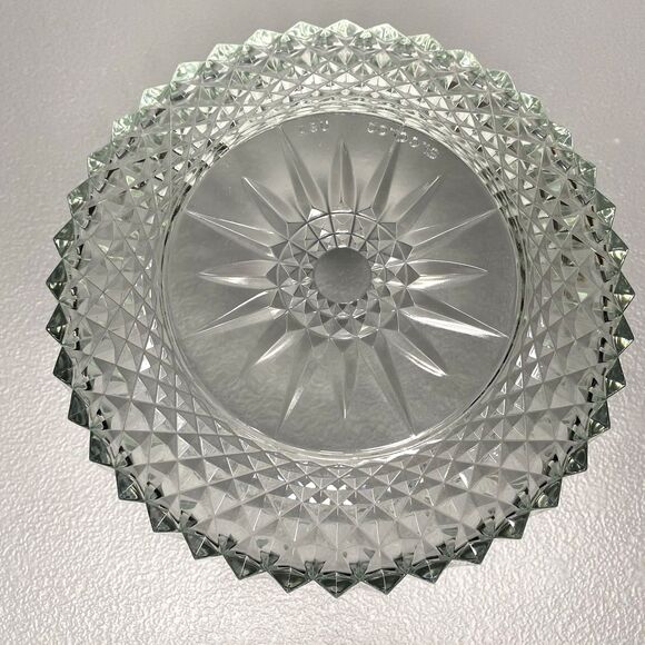 Vintage ARCROC USA Starburst Diamant Diamond Clear Glass Salad Serving Bowl – 9” - Picture 5 of 10